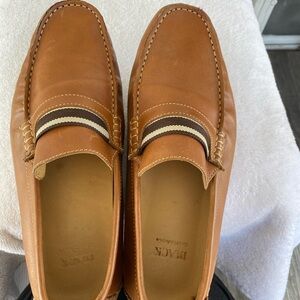 Saks Fifth Avenue Tan Leather Loafers